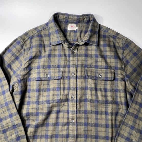 NWOT Faherty Legend Sweater Shirt Long Sleeve Flannel Green Blue Plaid Mens XL - Picture 5 of 10